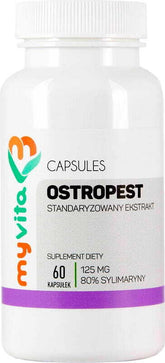Ostropestřec mariánský 80% silymarin standardizovaný extrakt 125mg 60 kapslí - MYVITA